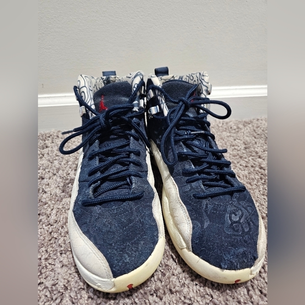 Nike Air Jordan RARE 12 Retro International Flight Blue Shoe youth 6.5. Vintage - Picture 3 of 16
